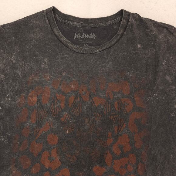 Def Leppard Band Graphic Crew Neck T Shirt Adult Mens Size Large L Gray - Picture 1 of 9